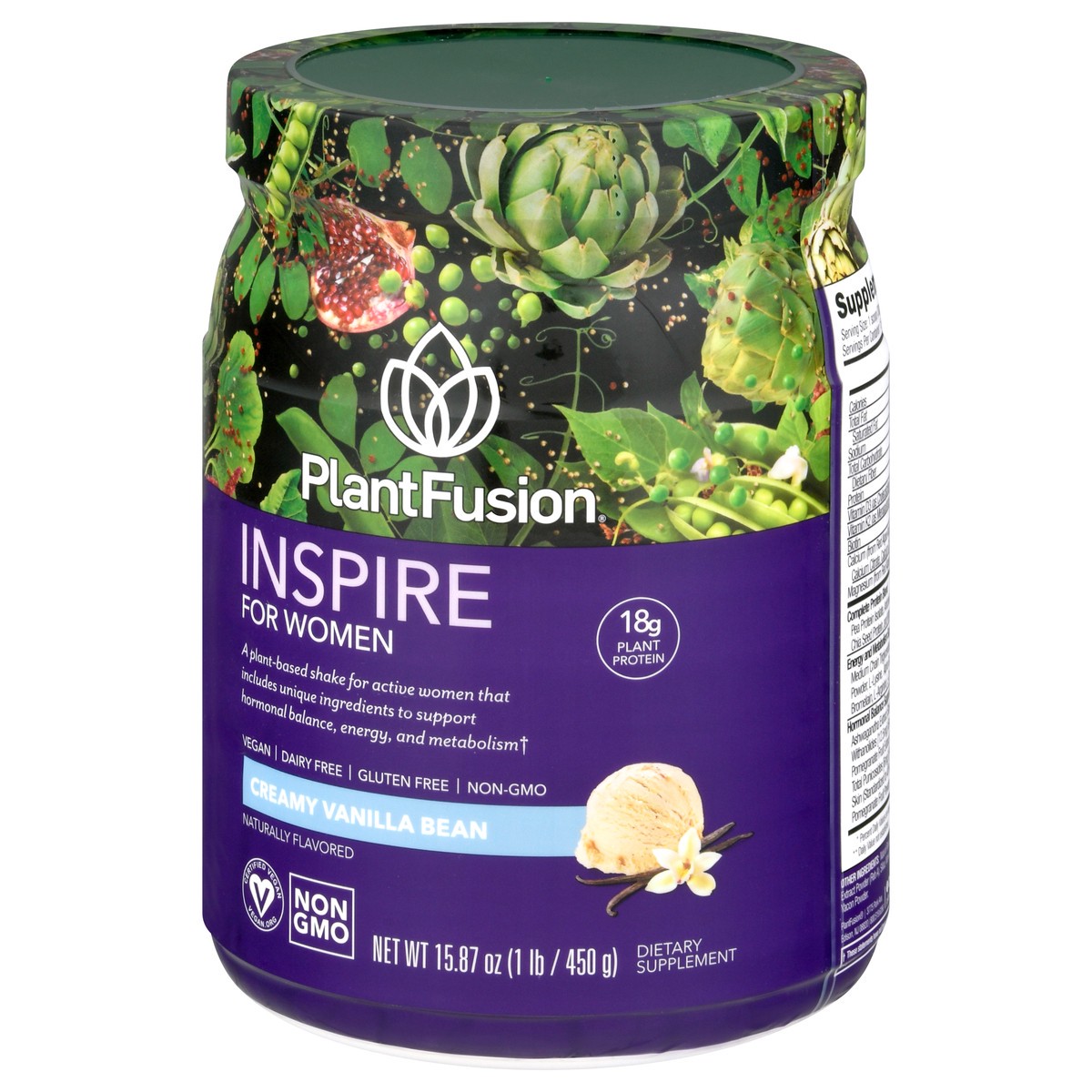 slide 6 of 9, PlantFusion Creamy Vanilla Bean Inspire for Women 15.87 oz, 15.87 oz