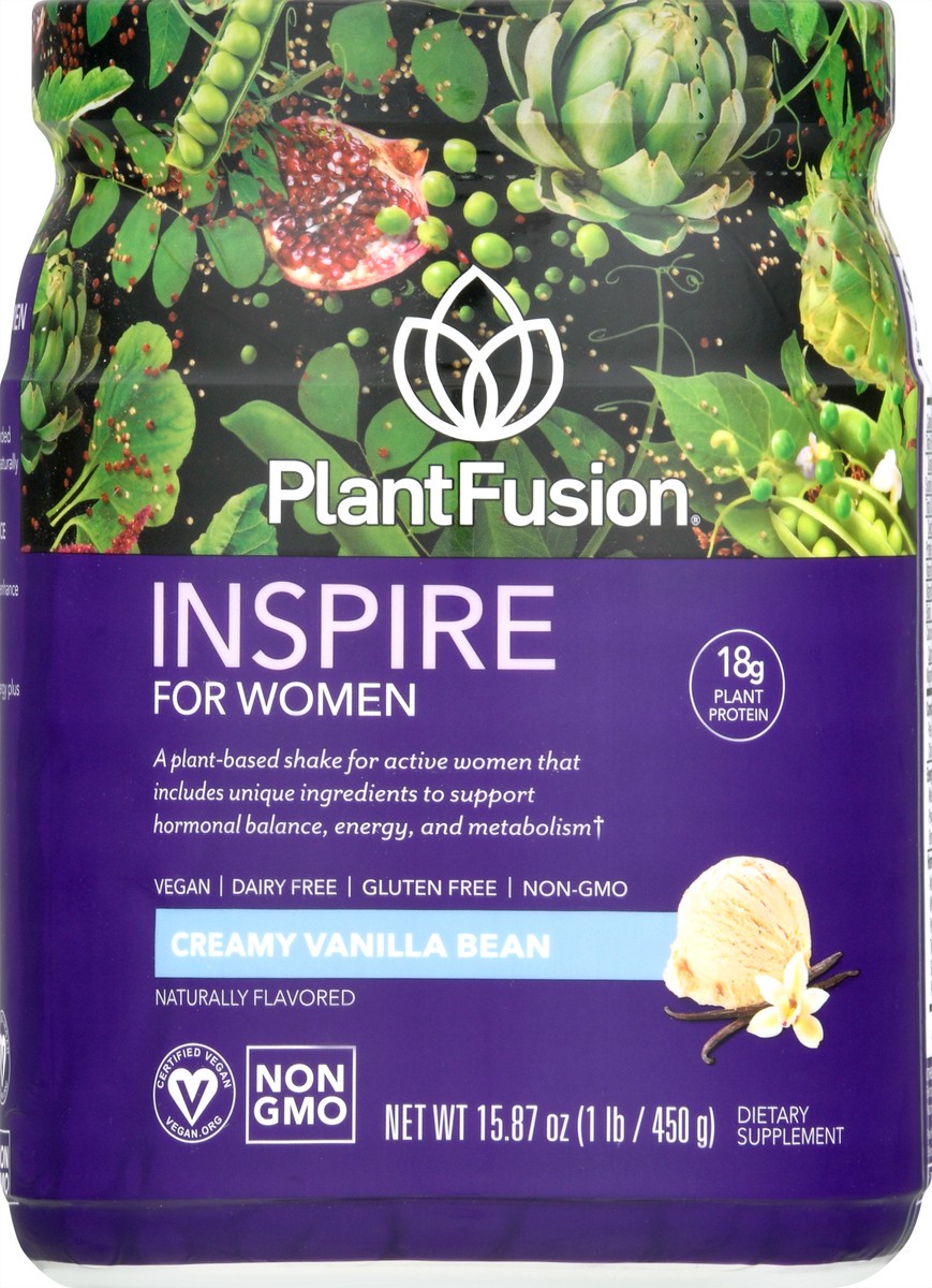 slide 3 of 9, PlantFusion Creamy Vanilla Bean Inspire for Women 15.87 oz, 15.87 oz