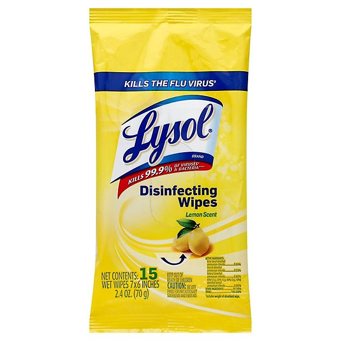 slide 1 of 1, Lysol Disinfecting Wipes 15 ea, 15 ct