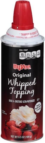 slide 1 of 1, Hy-vee Original Whipped Topping, 6.5 oz