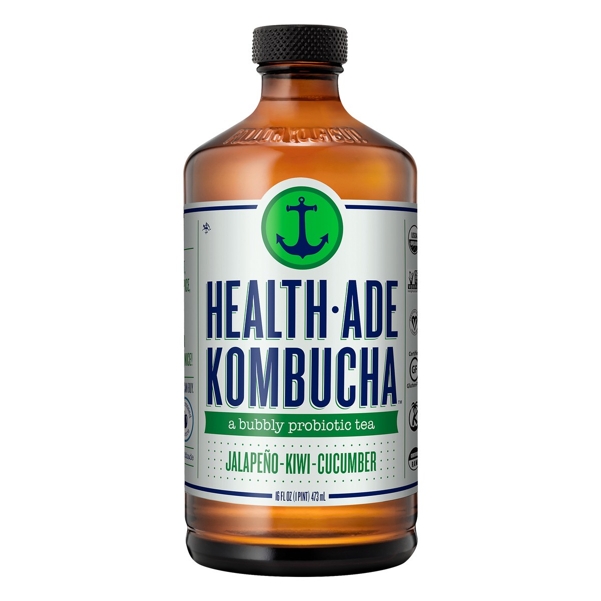 slide 7 of 8, Health-Ade Kombucha Jalapeno-Kiwi-Cucumber Kombucha - 16 oz, 16 oz