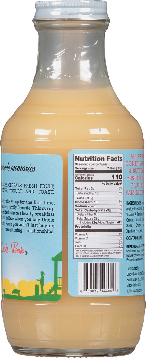 slide 6 of 14, Uncle Bob's Butter Country Original Buttermilk Syrup 16 fl oz, 16 fl oz
