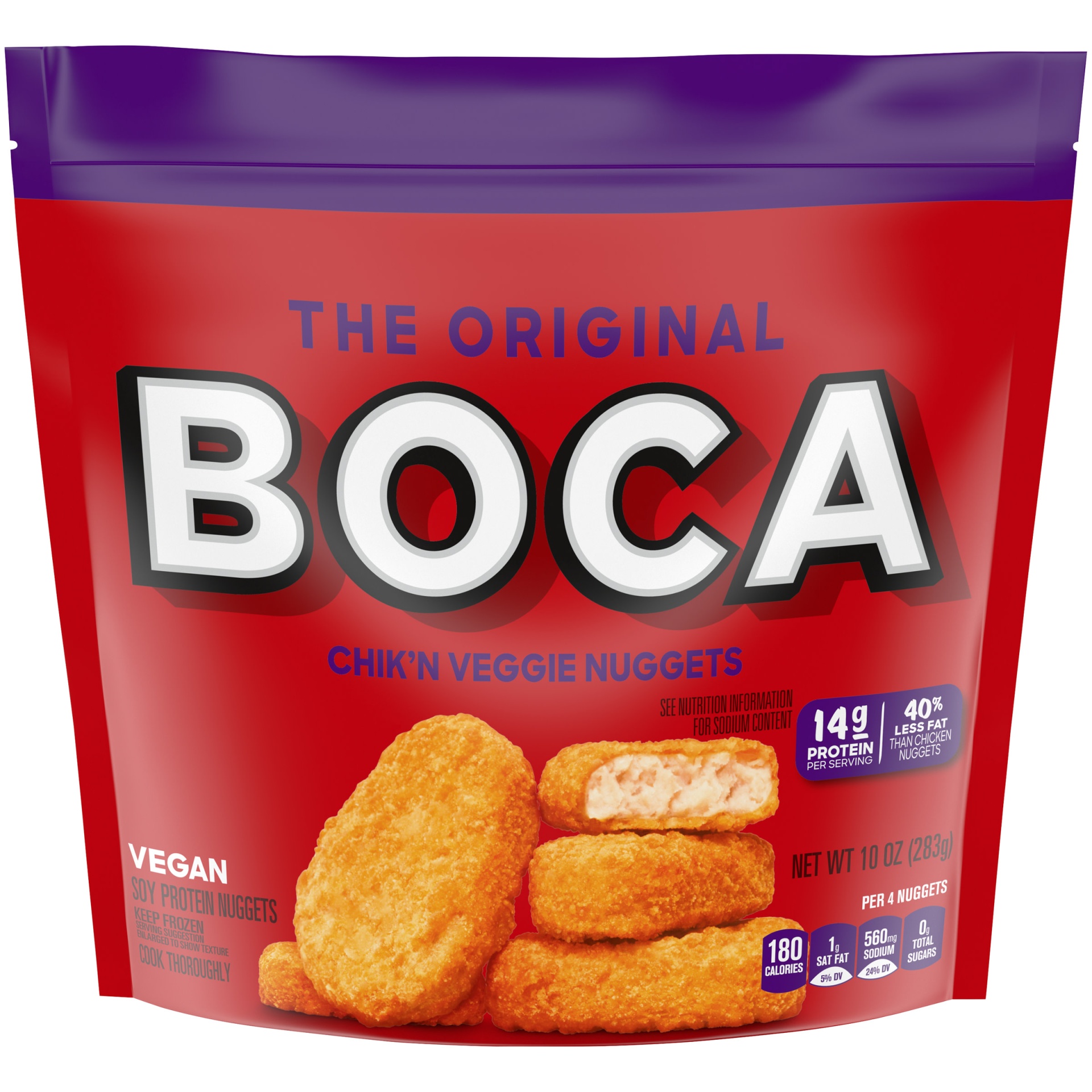 slide 1 of 1, BOCA Original Vegan Chicken Flavored Veggie Nuggets, 10 oz