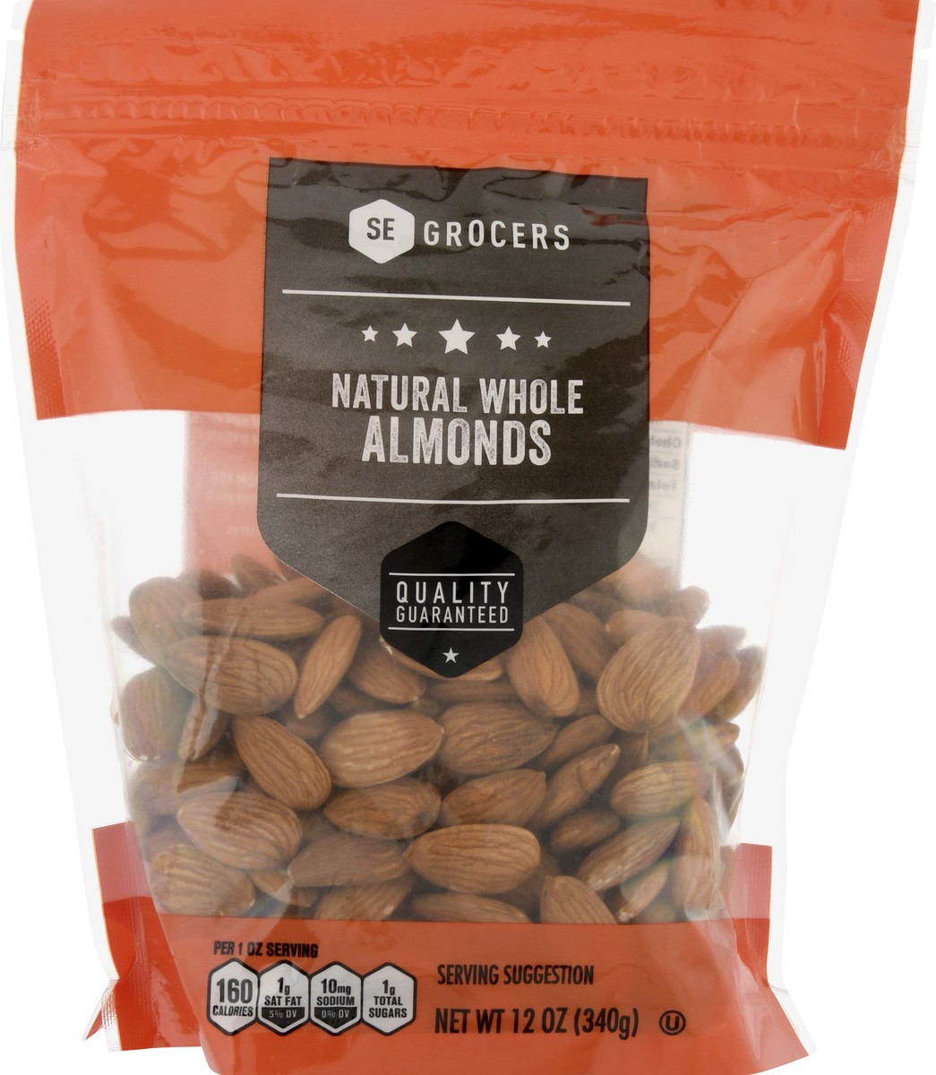 slide 1 of 1, SE Grocers Almonds Whole Natural, 12 oz