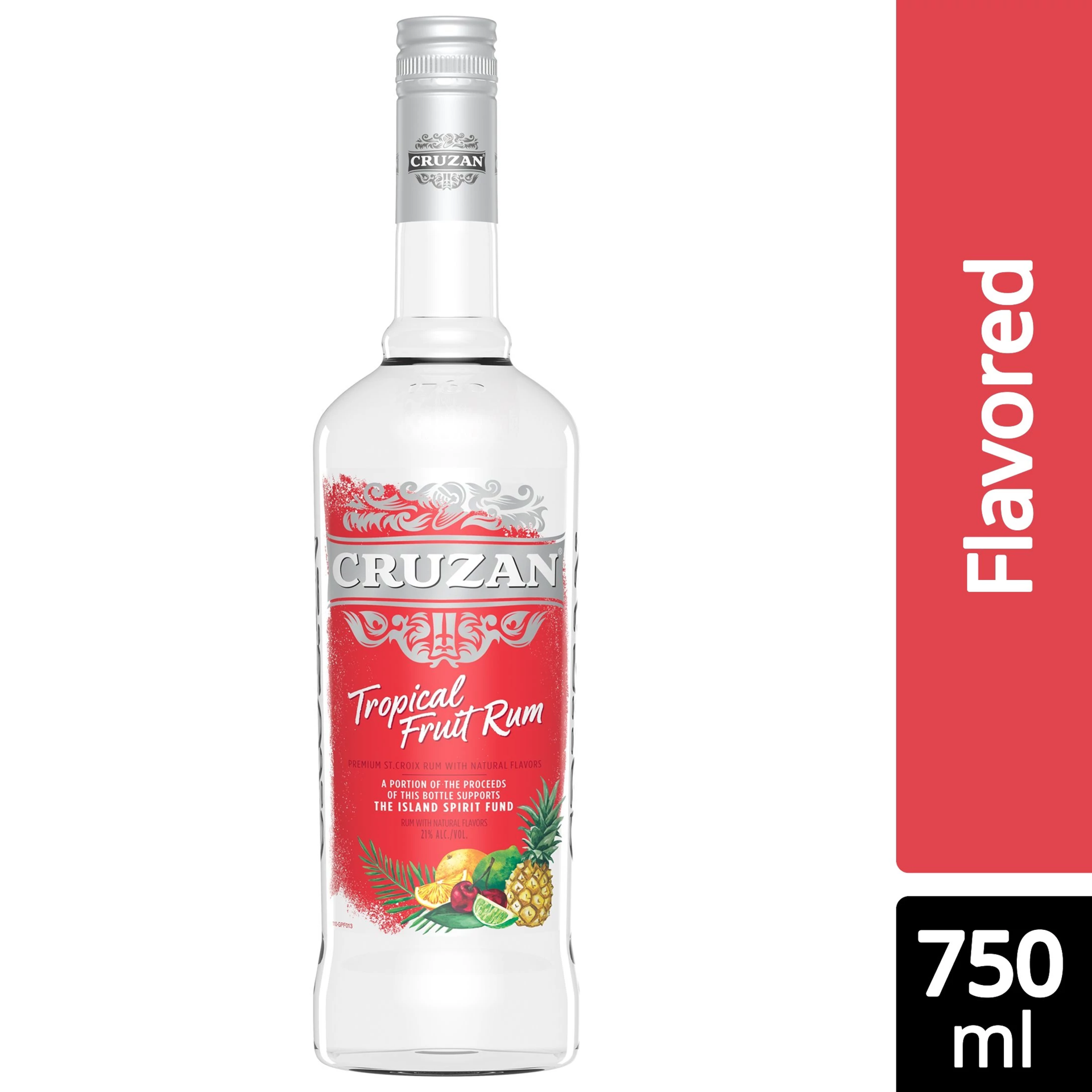 slide 1 of 2, Cruzan Tropical Fruit Flavored Rum 750 ml, 750 ml