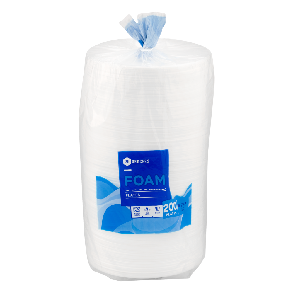 slide 1 of 1, SE Grocers Foam Plates - 200 CT, 200 ct