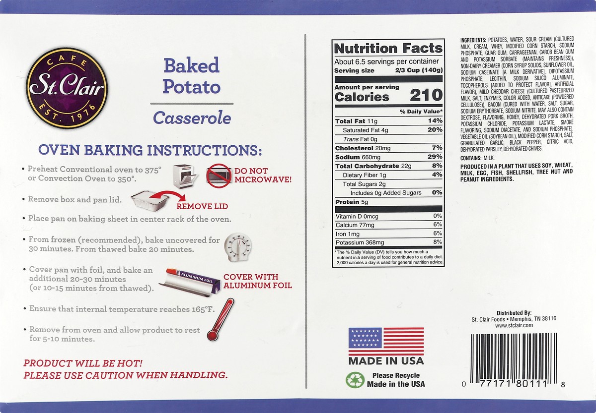slide 6 of 13, St. Clair Baked Potato Casserole 2 lb, 2 lb