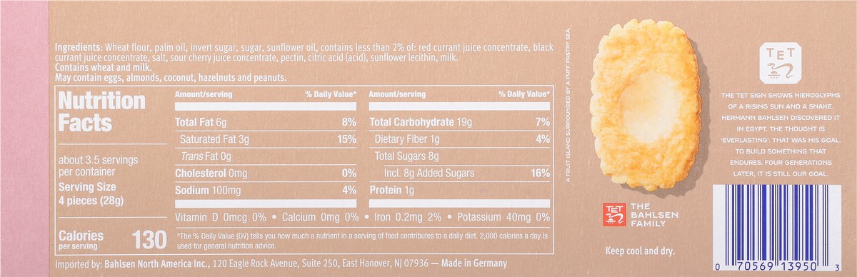 slide 3 of 14, Bahlsen Currant-Cherry Filling Deloba 3.5 oz, 3.5 oz