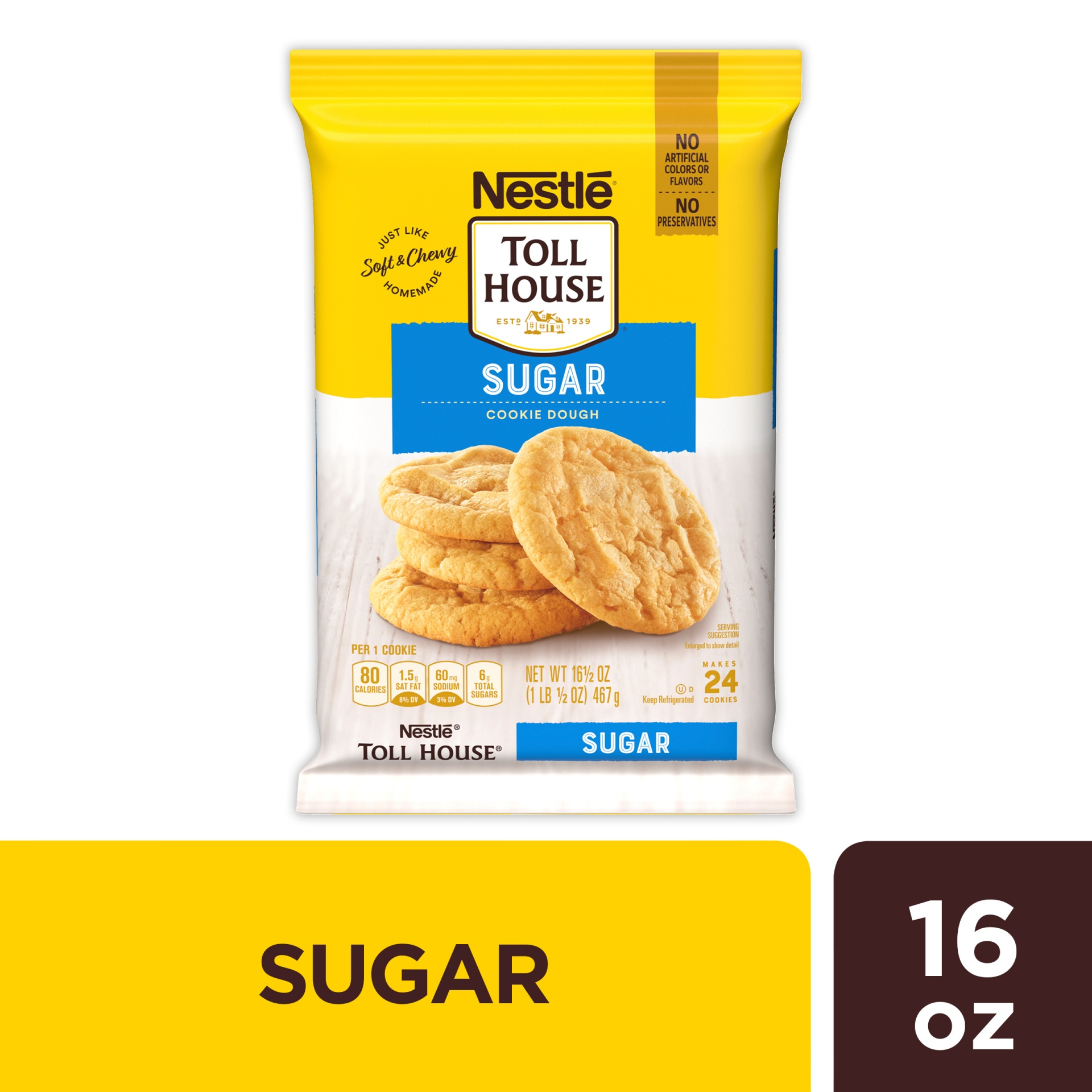 slide 1 of 8, Toll House Nestle Toll House Sugar Cookie Dough, 16.5 oz