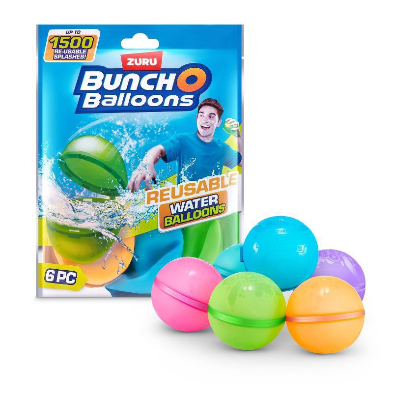 slide 1 of 7, Bunch O Balloons Reusable Water Balloons - 6pk, 6 ct