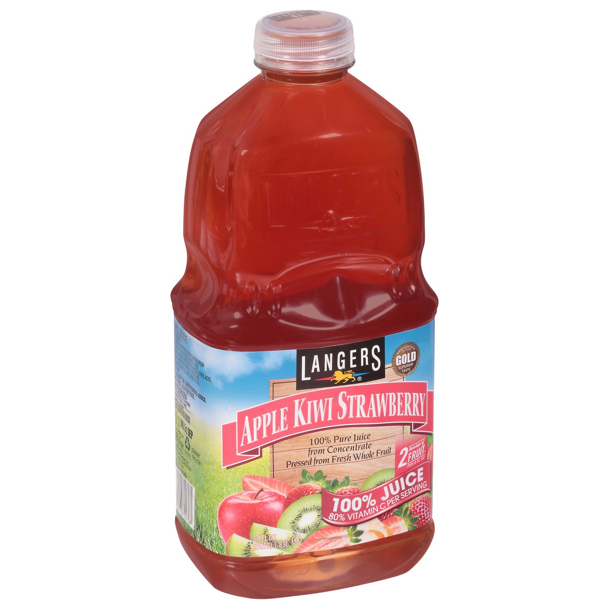 slide 8 of 14, Langers Apple Kiwi Strawberry 100% Juice - 64 fl oz, 64 fl oz