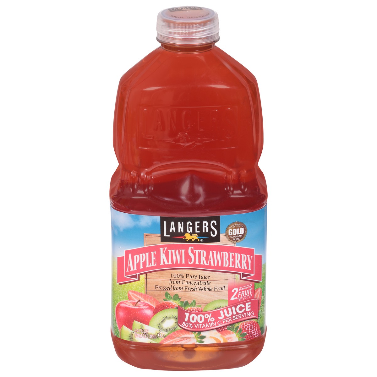 slide 13 of 14, Langers Apple Kiwi Strawberry 100% Juice - 64 fl oz, 64 fl oz