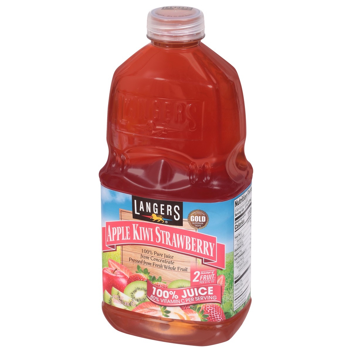 slide 14 of 14, Langers Apple Kiwi Strawberry 100% Juice - 64 fl oz, 64 fl oz