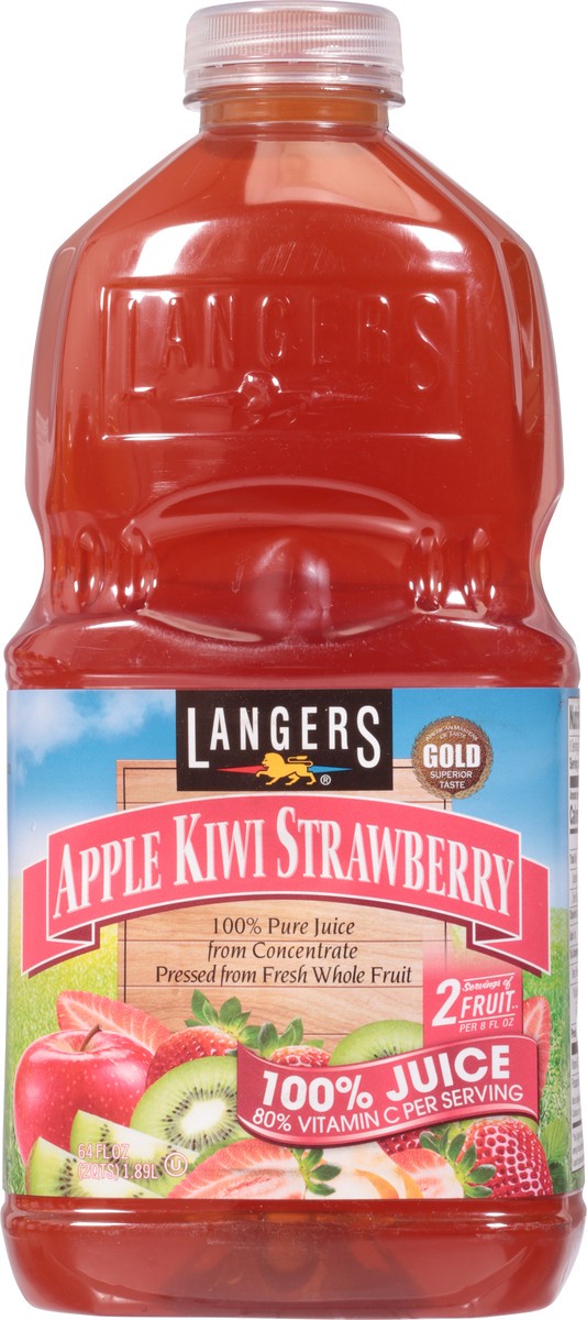 slide 12 of 14, Langers Apple Kiwi Strawberry 100% Juice - 64 fl oz, 64 fl oz