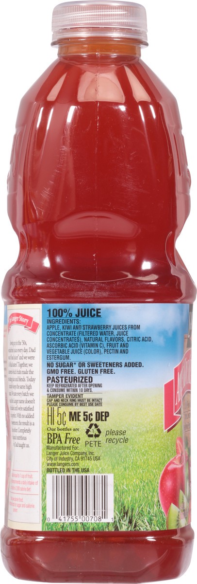 slide 6 of 14, Langers Apple Kiwi Strawberry 100% Juice - 64 fl oz, 64 fl oz