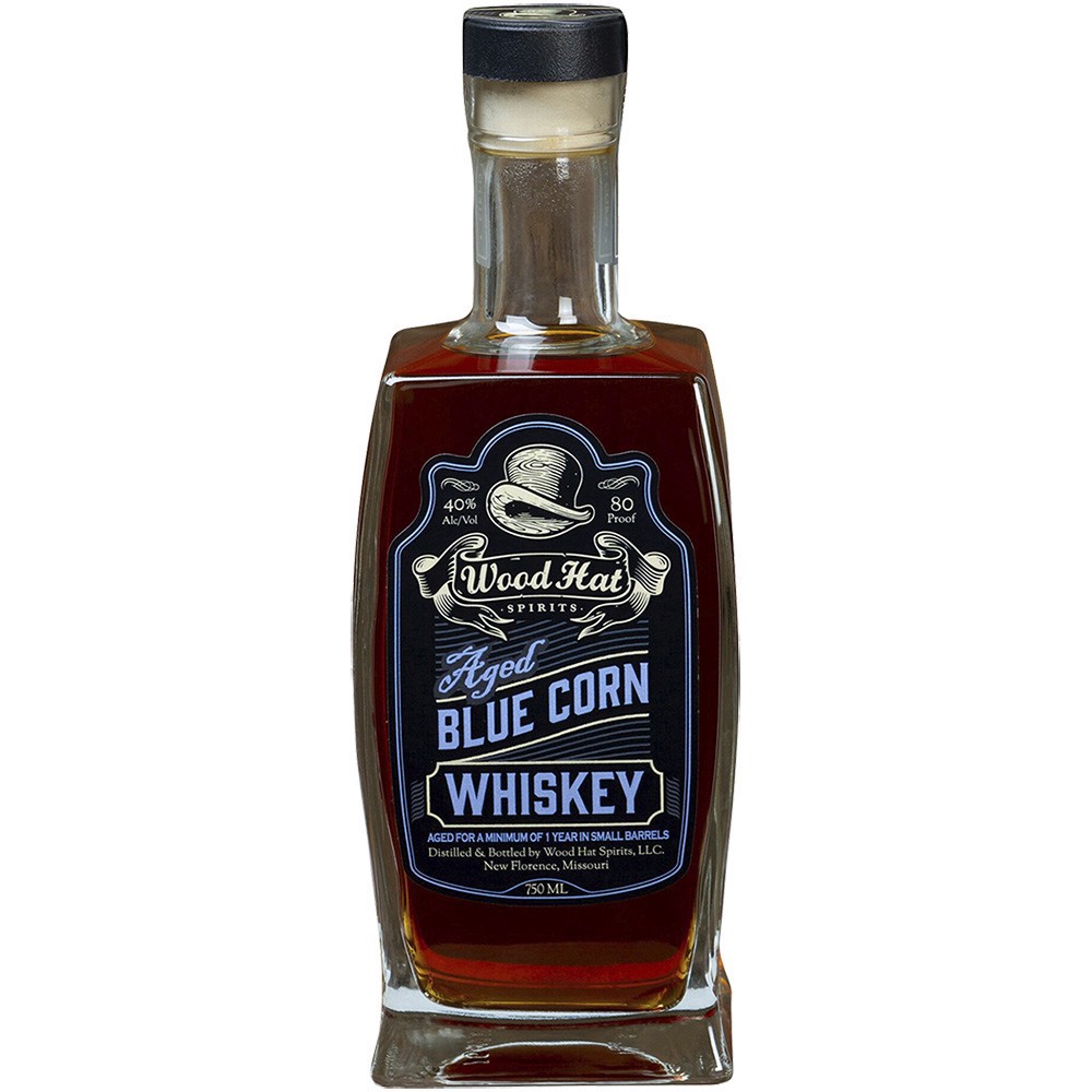 slide 1 of 1, Wood Hat Aged Blue Corn Whiskey, 750 ml