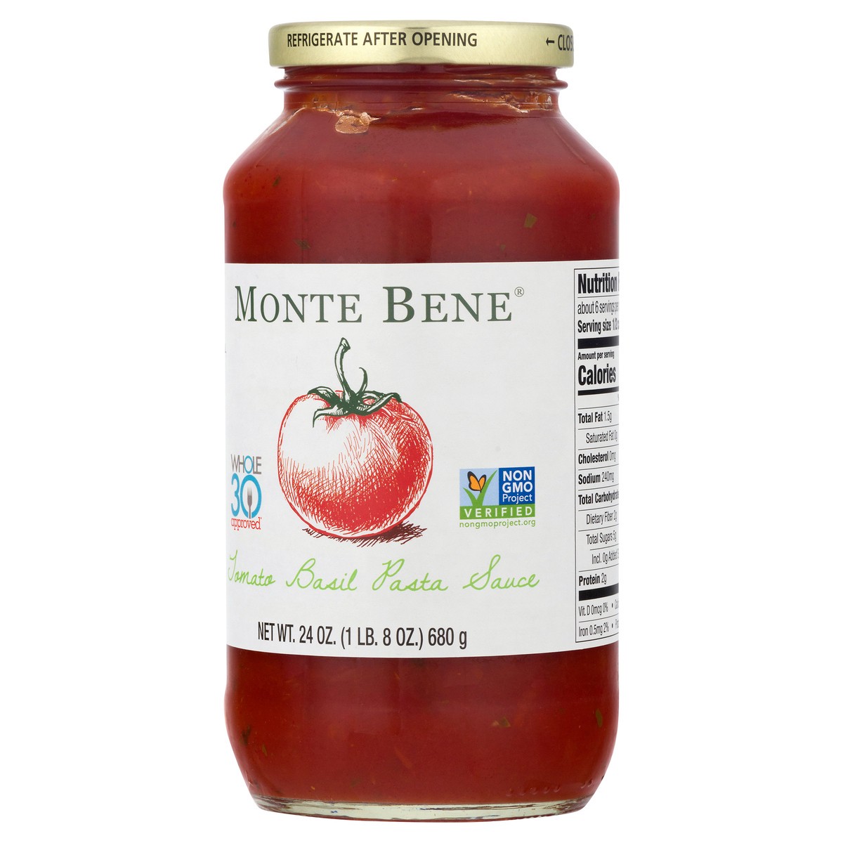 slide 9 of 10, Monte Bene Tomato Basil Pasta Sauce, 24 oz