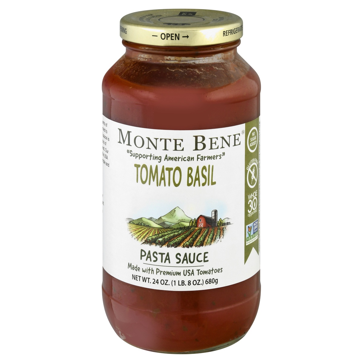 slide 1 of 1, Monte Bene Tomato Basil Pasta Sauce, 24 oz