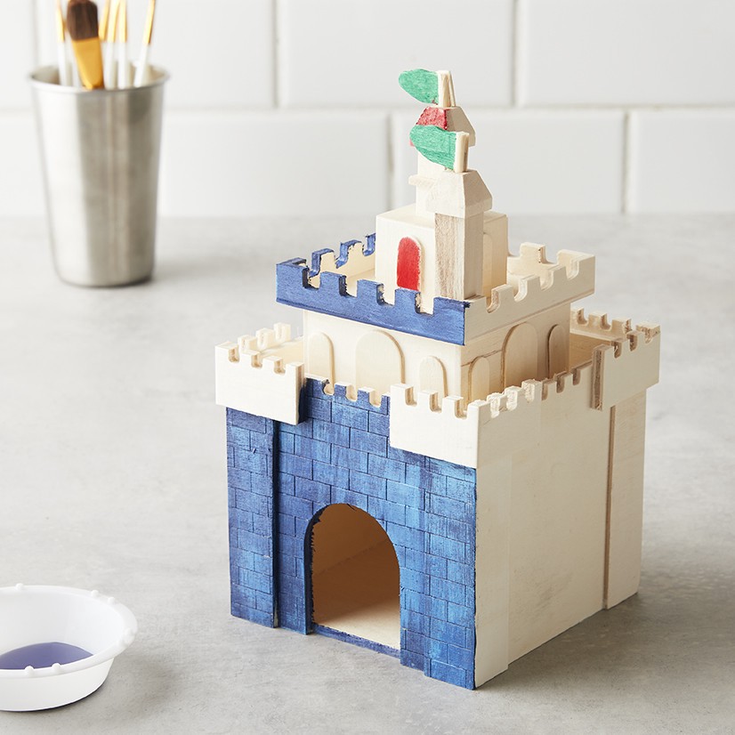 slide 2 of 2, 9.5" Princess Castle Wood Birdhouse By Make Market, 5.2 in x 5.2 in x 9.4 in