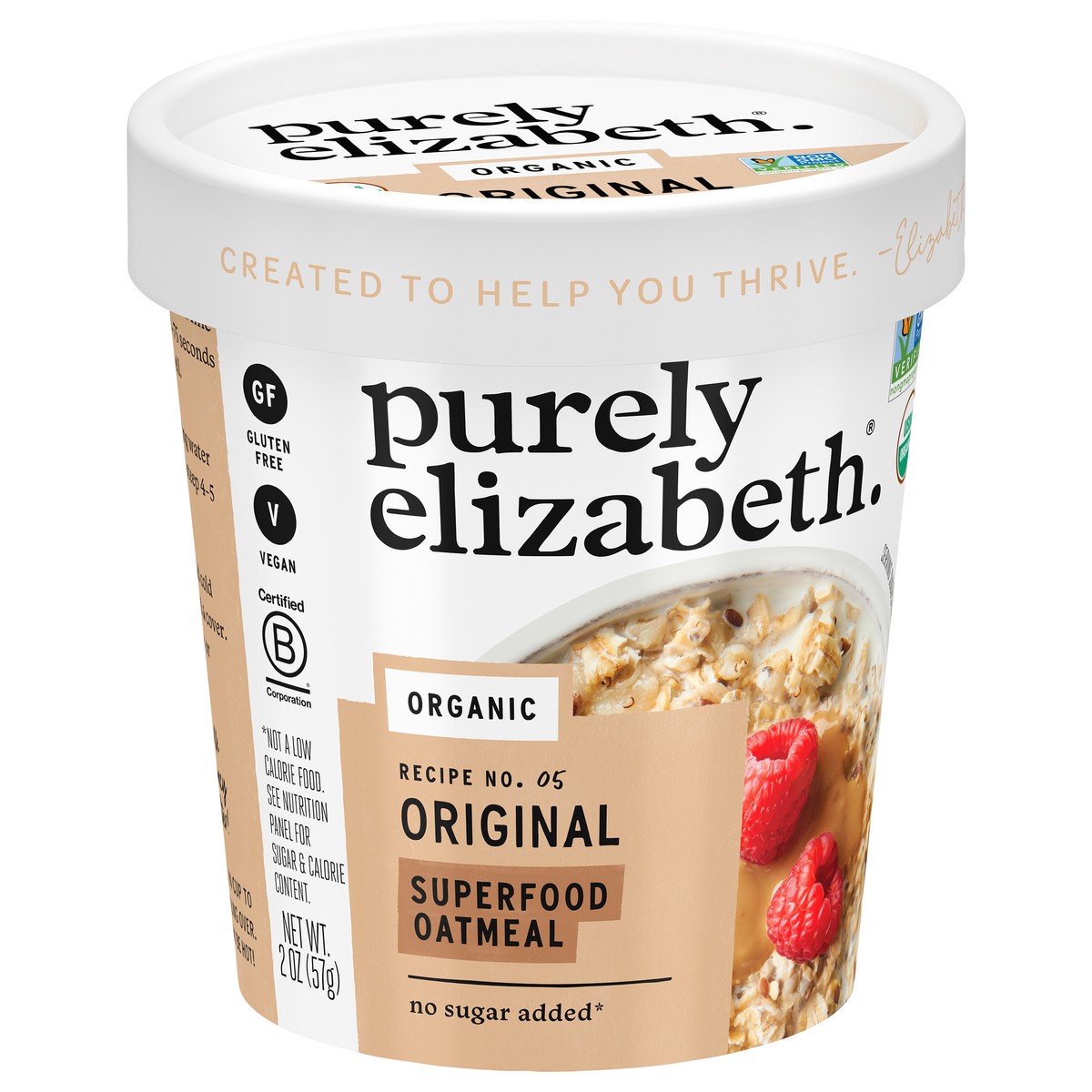 slide 2 of 9, Purely Elizabeth Superfood Oatmeal Cup - Original 2oz/12ct SHELF-READY PACKAGING, 2 oz
