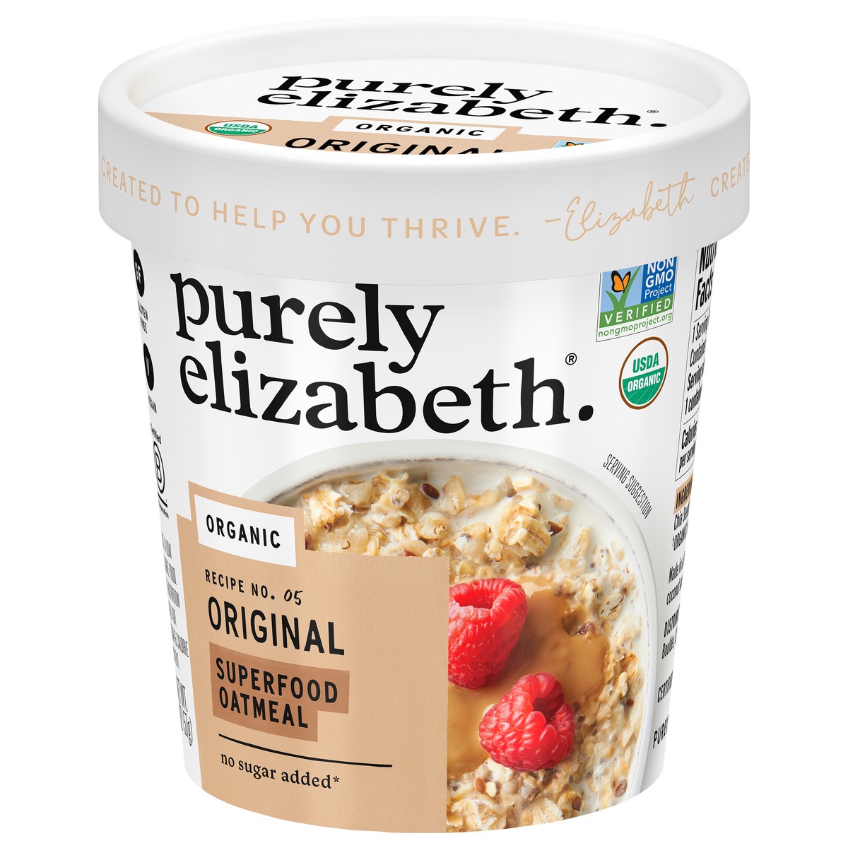 slide 3 of 9, Purely Elizabeth Superfood Oatmeal Cup - Original 2oz/12ct SHELF-READY PACKAGING, 2 oz
