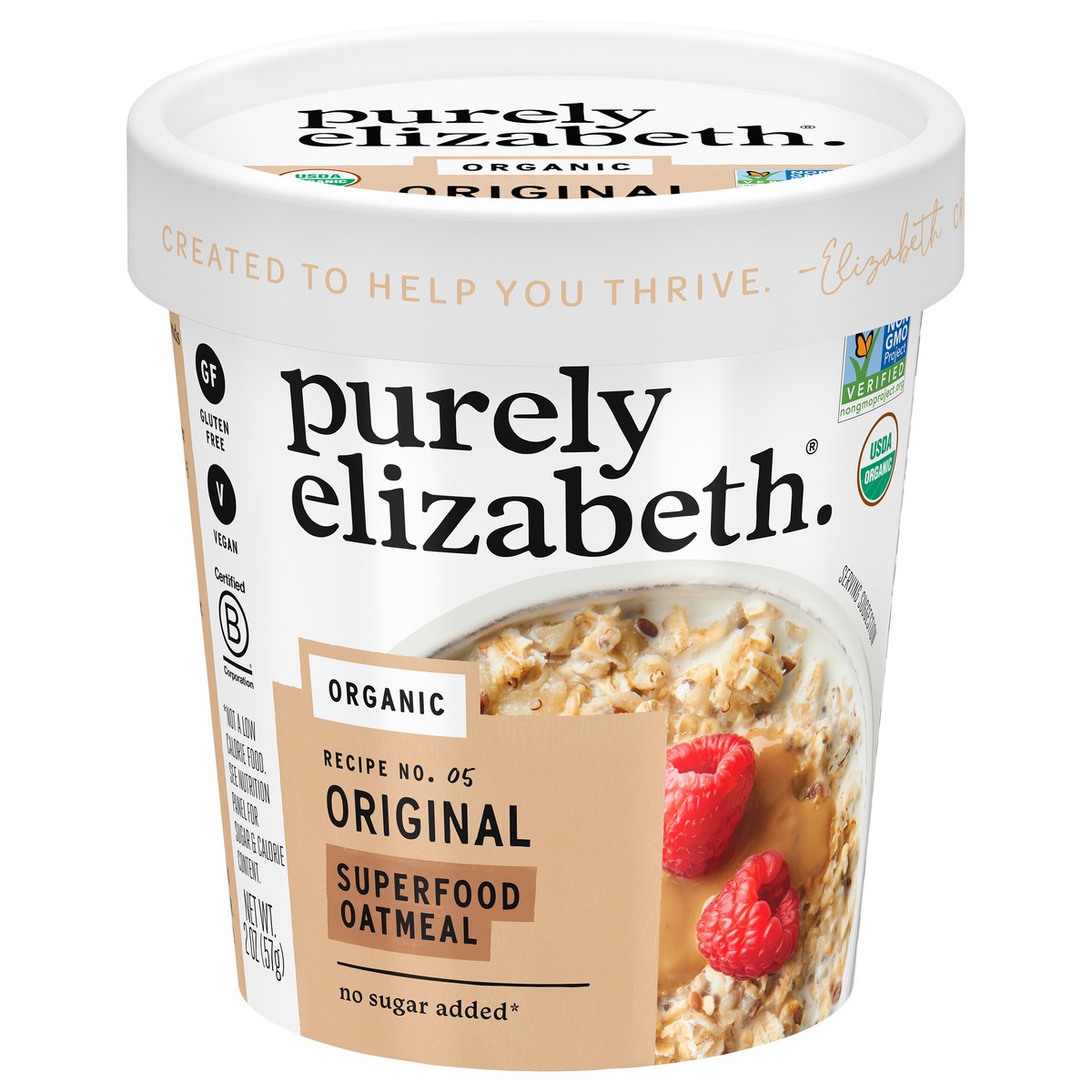 slide 1 of 9, Purely Elizabeth Superfood Oatmeal Cup - Original 2oz/12ct SHELF-READY PACKAGING, 2 oz