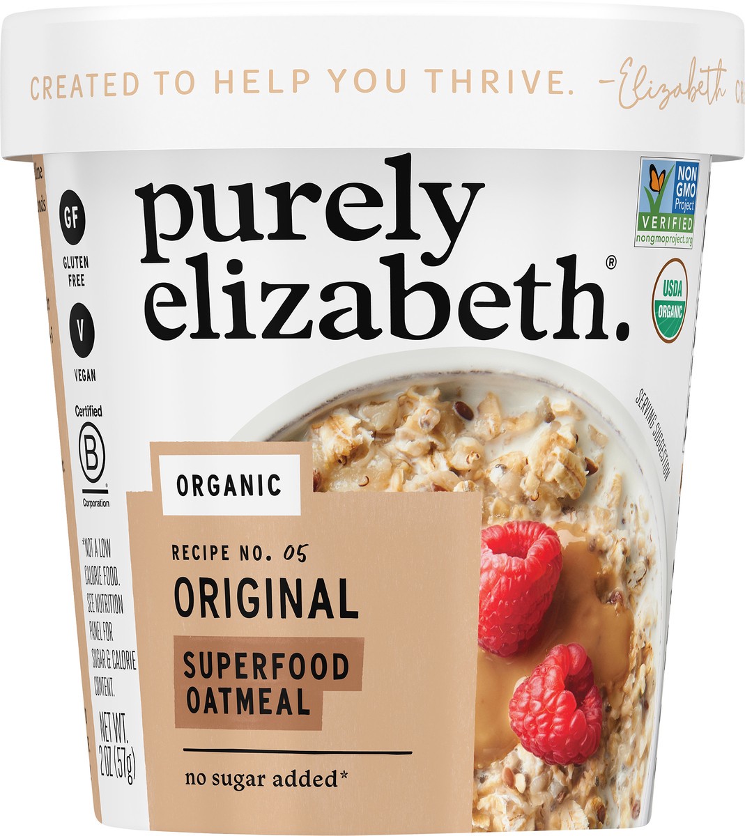 slide 6 of 9, Purely Elizabeth Superfood Oatmeal Cup - Original 2oz/12ct SHELF-READY PACKAGING, 2 oz