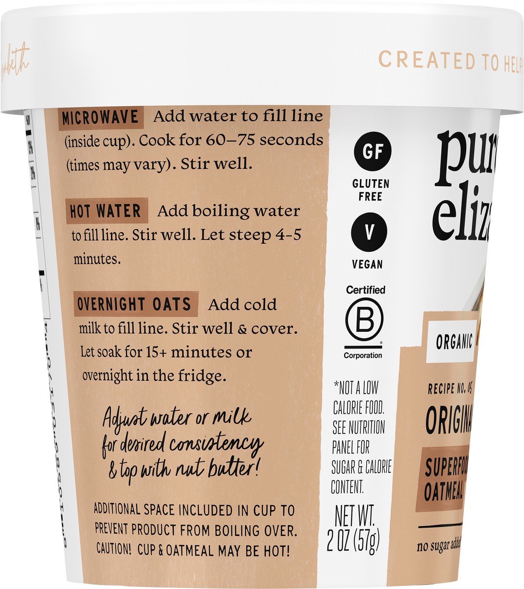 slide 7 of 9, Purely Elizabeth Superfood Oatmeal Cup - Original 2oz/12ct SHELF-READY PACKAGING, 2 oz