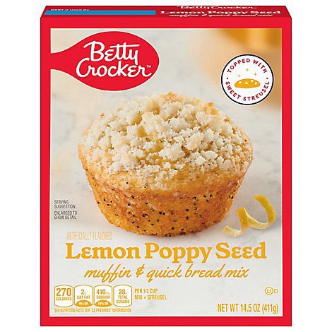 slide 1 of 1, Betty Crocker Muffin & Quick Bread Mix Premium Lemon-Poppy Seed - 14.5 Oz, 14.5 oz