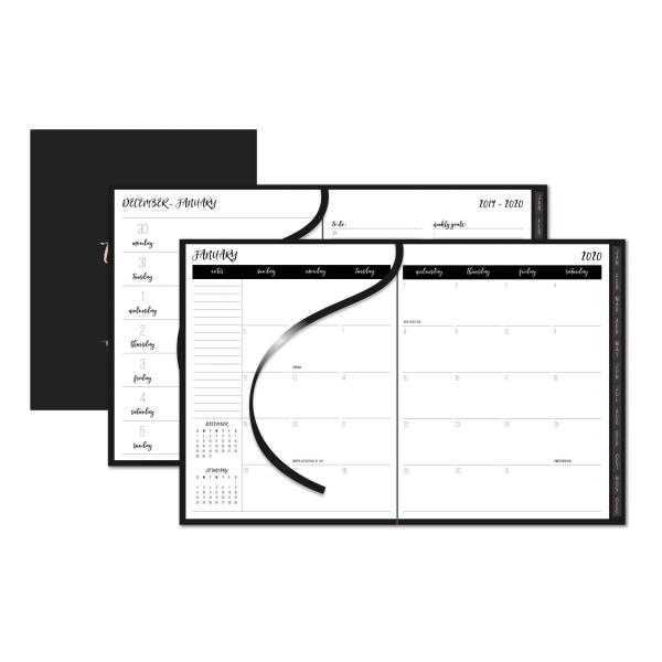 slide 1 of 1, Office Depot Brand Weekly/Monthly Little Black Planner, 8-1/2'' X 11'', January To December 2020, 1 ct