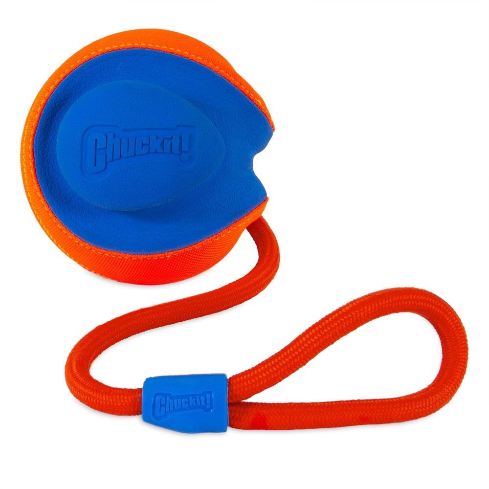 slide 4 of 6, Chuckit! Rope Fetch Dog Toy - Orange, MED