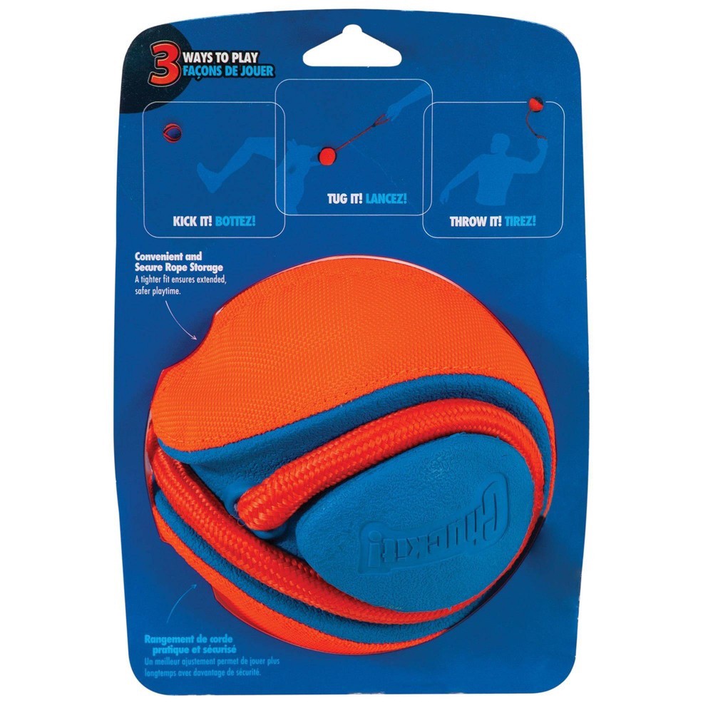 slide 5 of 6, Chuckit! Rope Fetch Dog Toy - Orange, MED