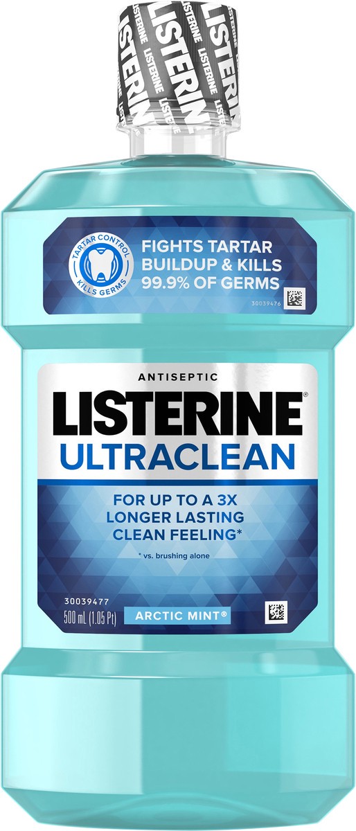 slide 5 of 7, Listerine Ultraclean Oral Care Antiseptic Mouthwash, Everfresh Technology to Help Fight Bad Breath, Gingivitis, Plaque & Tartar, ADA-Accepted Tartar Control Oral Rinse, Arctic Mint, 500 mL, 500 ml