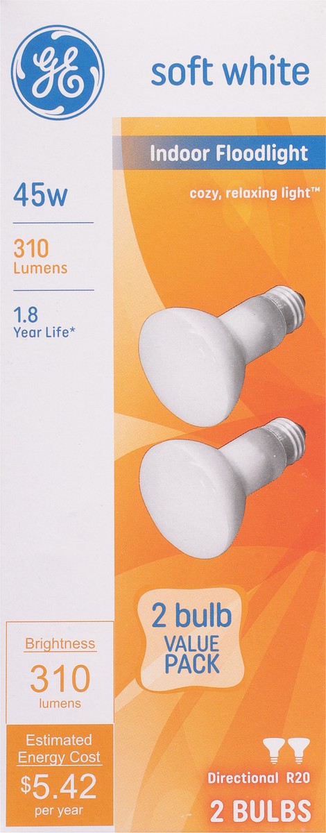 slide 6 of 9, GE 45 Watts Soft White Indoor Floodlights Light Bulbs Value Pack 2 ea, 2 ct