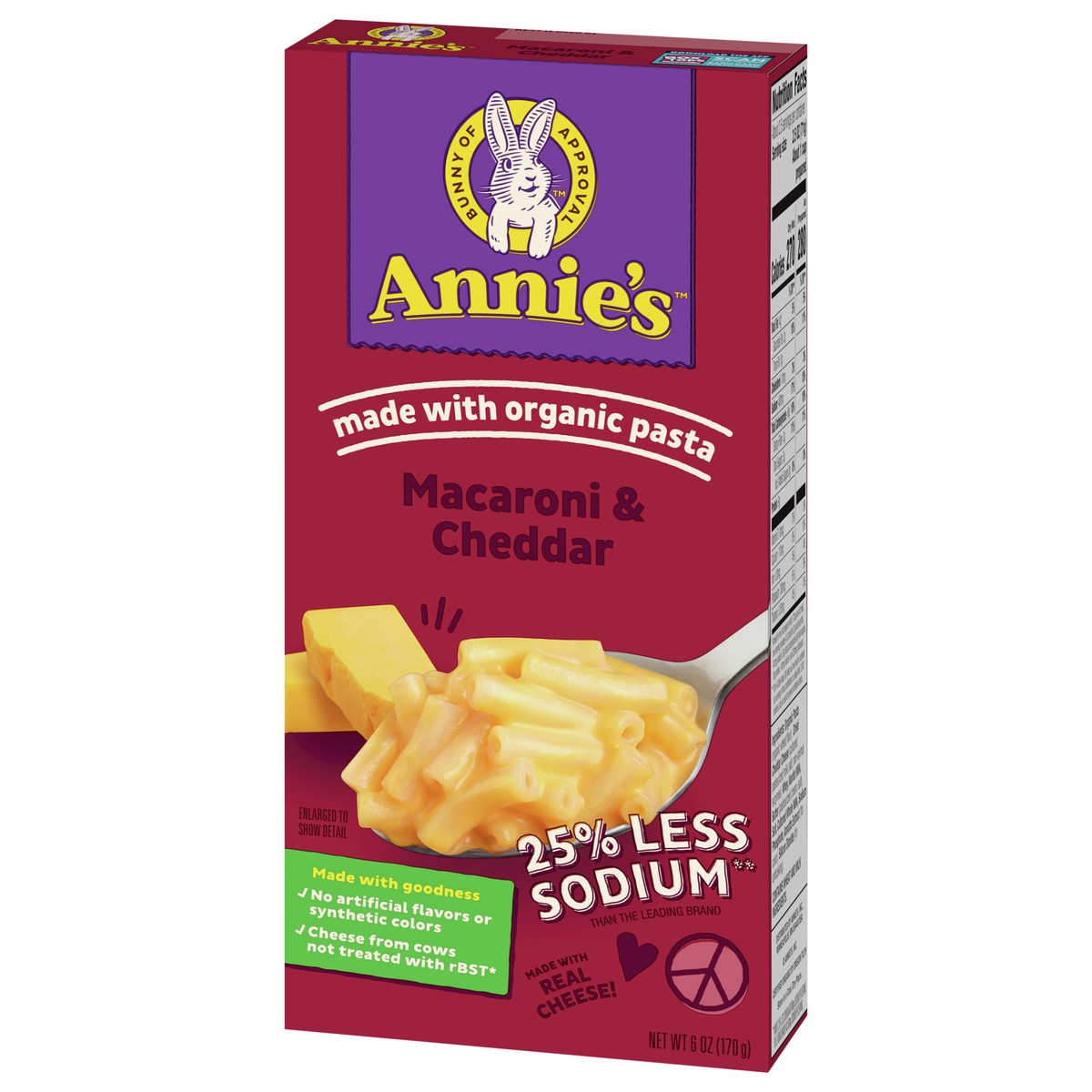 slide 9 of 9, Annie's Annie''s Reduced Sodium Cheddar Macaroni & Cheese Dinner with Organic Pasta, 6 OZ, 6 oz