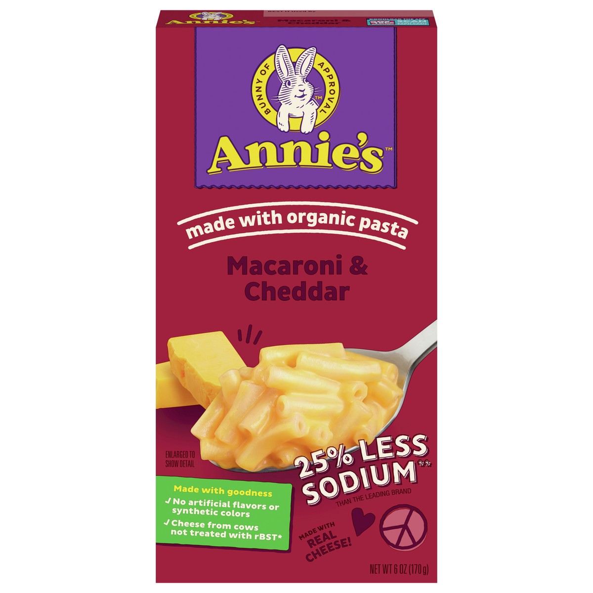 slide 1 of 9, Annie's Annie''s Reduced Sodium Cheddar Macaroni & Cheese Dinner with Organic Pasta, 6 OZ, 6 oz