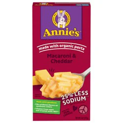 Annie's Macaroni and Cheddar, Reduced Sodium, Made with Organic Pasta, 6 oz