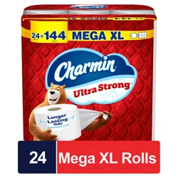 Charmin Toilet Paper Ultra Strong, 24 Mega XL Rolls, 2-ply Bath Tissue