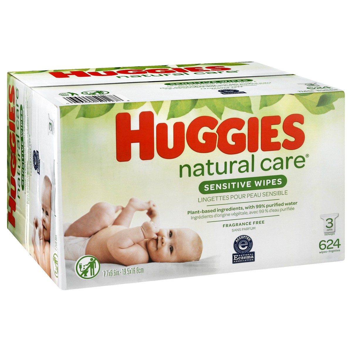 slide 2 of 9, Huggies Natural Care Fragrance Free Wipes Refill Pack, 624 ct