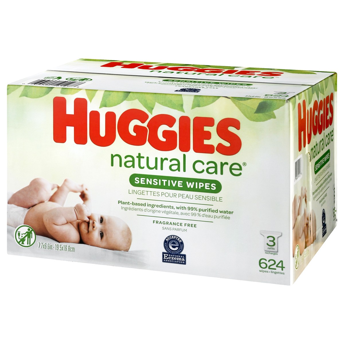 slide 4 of 9, Huggies Natural Care Fragrance Free Wipes Refill Pack, 624 ct