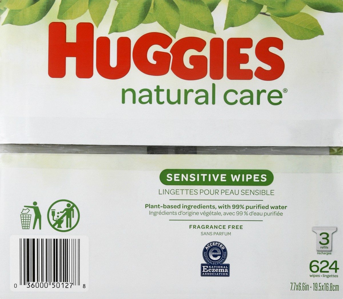 slide 9 of 9, Huggies Natural Care Fragrance Free Wipes Refill Pack, 624 ct