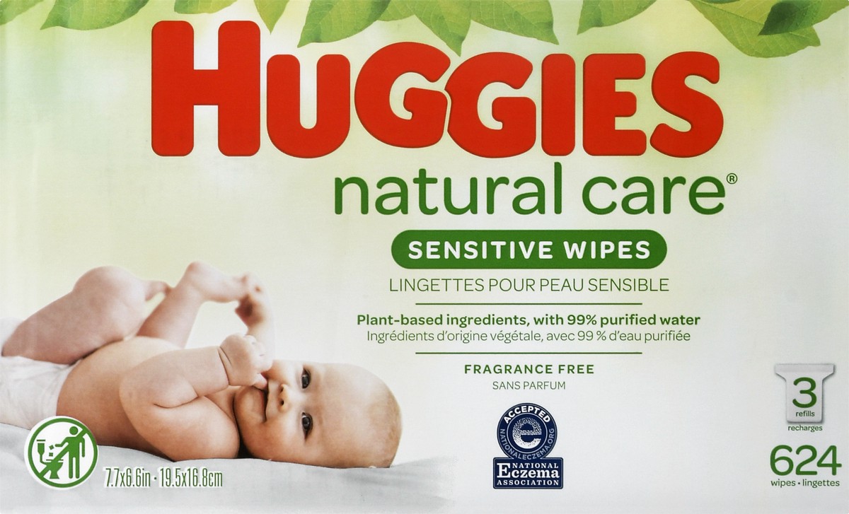 slide 8 of 9, Huggies Natural Care Fragrance Free Wipes Refill Pack, 624 ct