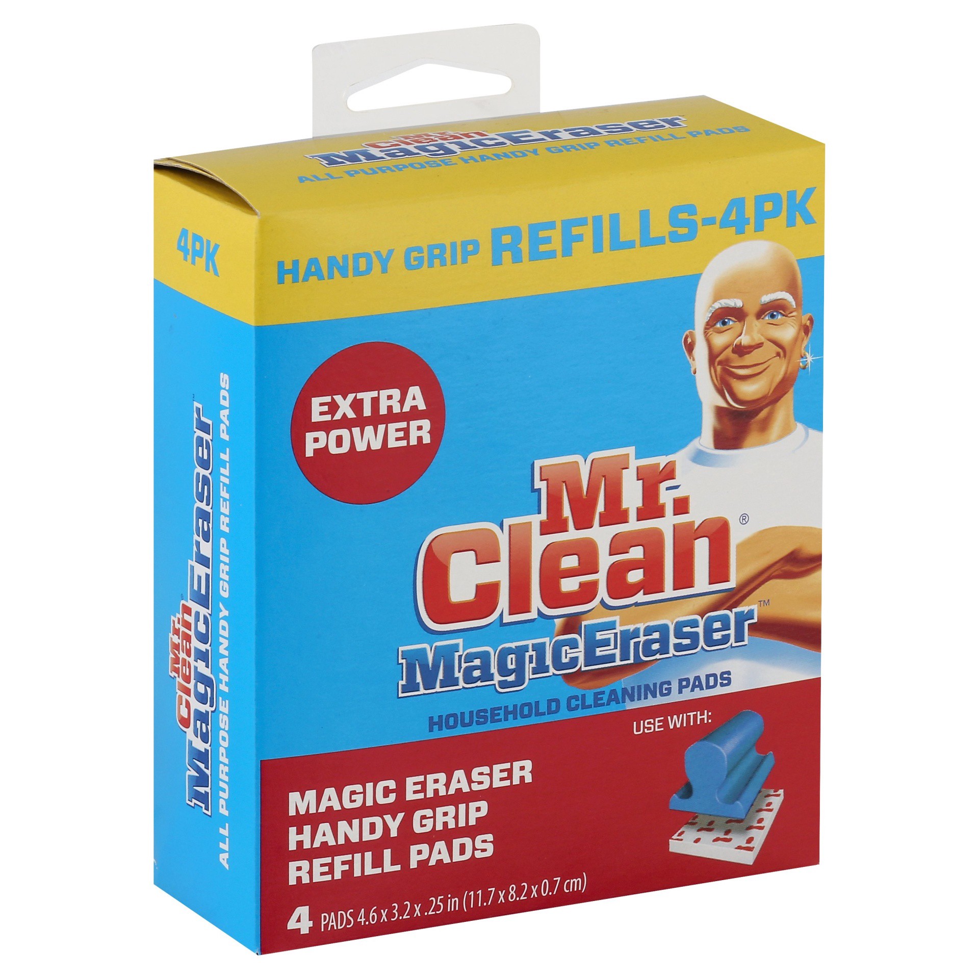 slide 1 of 1, Mr. Clean Hand Grip Magic Eraser Refill, 4 ct