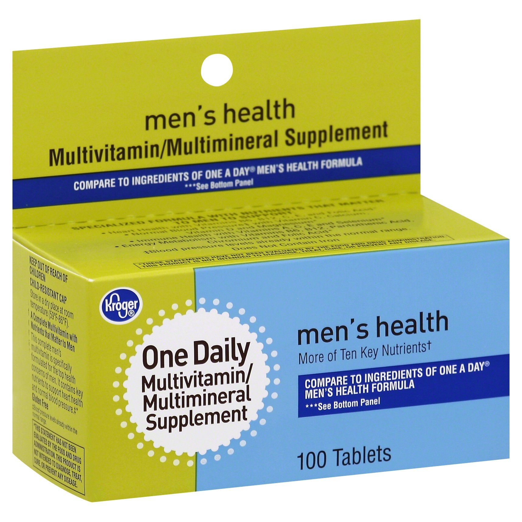 slide 1 of 1, Kroger One Daily Men's Health Multivitamins, 100 ct