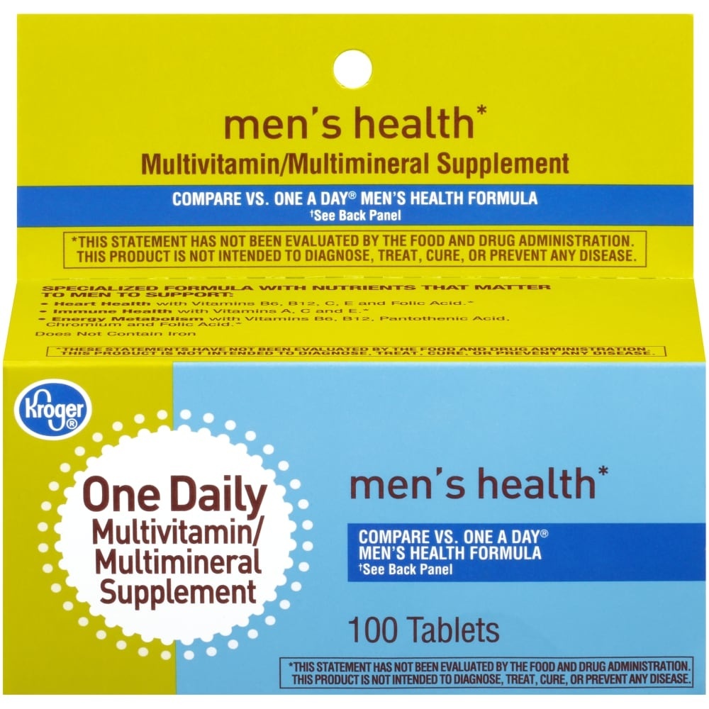 slide 1 of 1, Kroger One Daily Men's Health Multivitamins, 100 ct