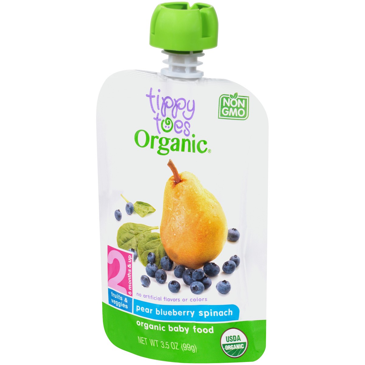 slide 6 of 15, Tippy Toes Organic 2 (6 Months & Up) Pear Blueberry Spinach Baby Food 3.5 oz, 3.5 oz