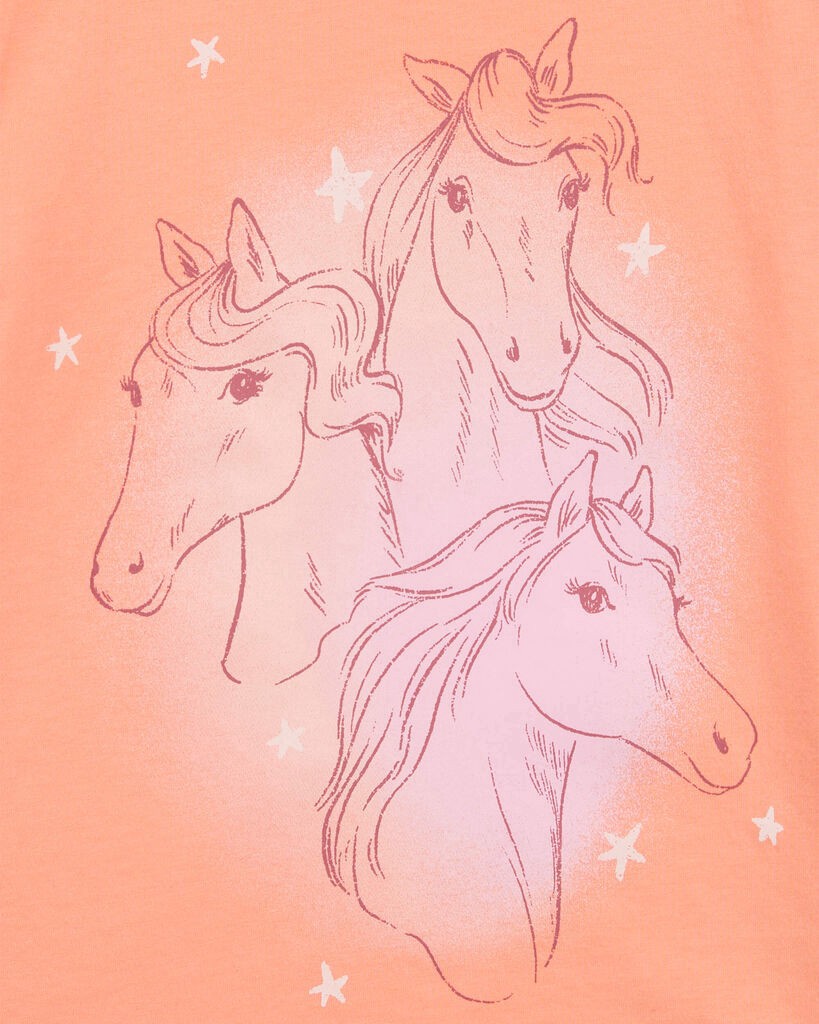 slide 2 of 3, Oshkosh Kid Horses Graphic Tee Orange L, 1 ct
