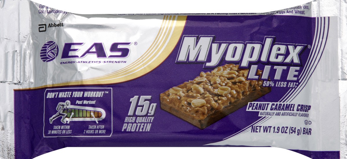 slide 5 of 6, EAS Protein Bar, Peanut Caramel Crisp, 1.9 oz