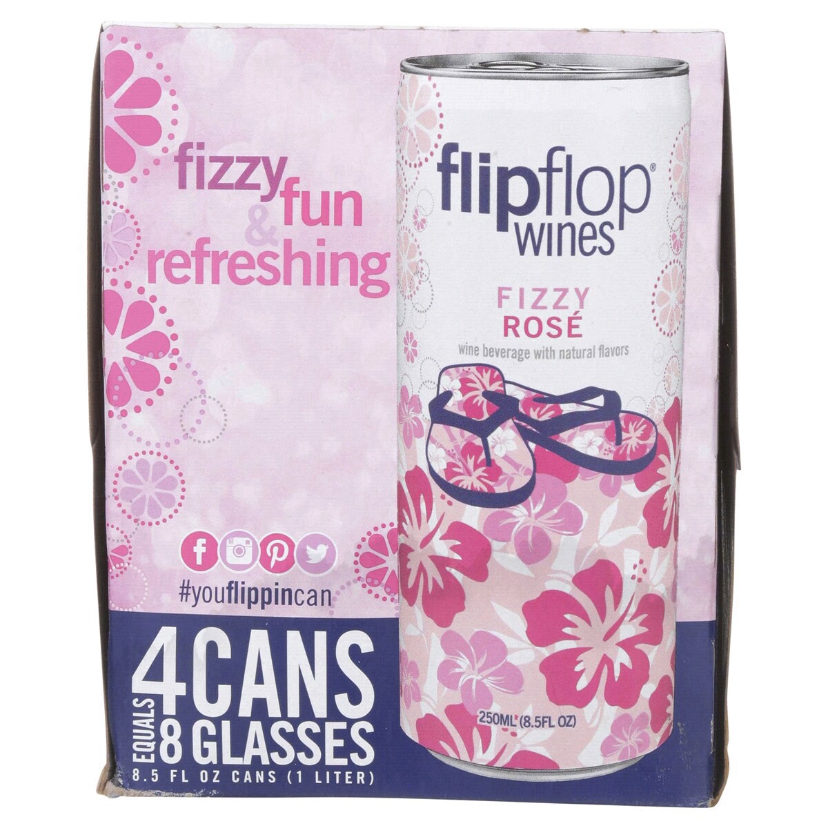 slide 1 of 5, flipflop Fizzy Rose, 33.6 fl oz