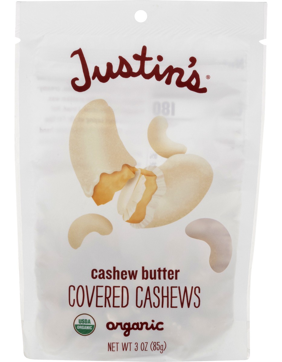 slide 2 of 13, Justin's Covered Organic Cashew Butter Cashews 3.0 oz, 3 oz